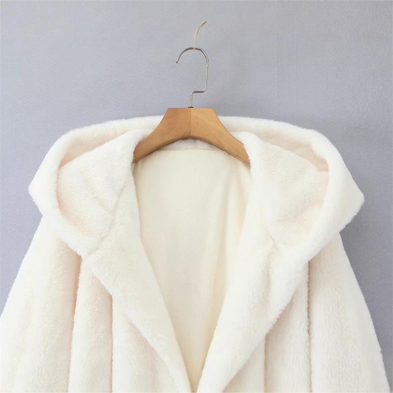 Eleganter Damen Hoodie-Mantel – Oversize mit Taillenband