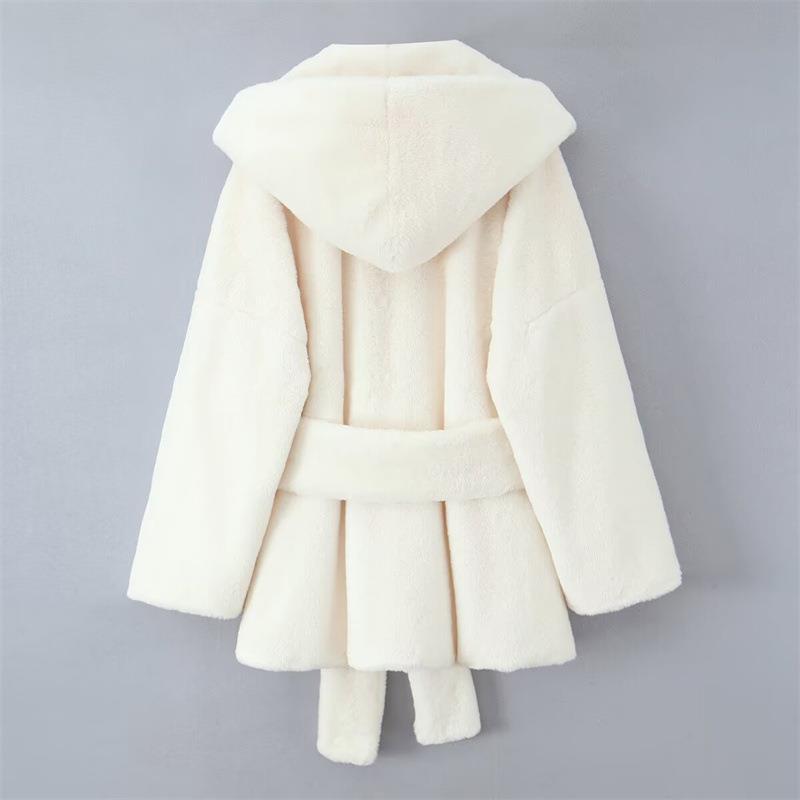 Eleganter Damen Hoodie-Mantel – Oversize mit Taillenband