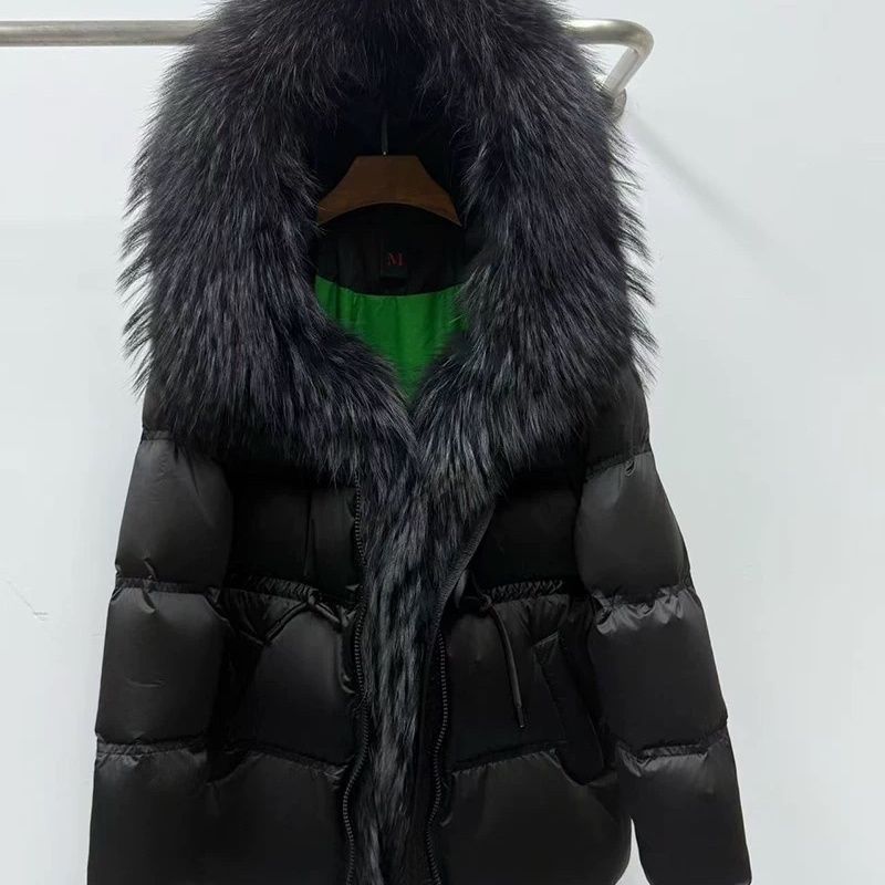 Eleganter Damen Steppmantel in Midi-Länge mit Kunstfell-Details