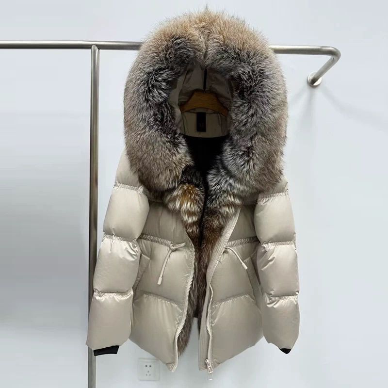 Eleganter Damen Steppmantel in Midi-Länge mit Kunstfell-Details