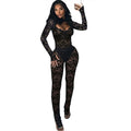 Sexy Damen Spitzen Jumpsuit – transparent, Slim Fit & Cut-Out Design