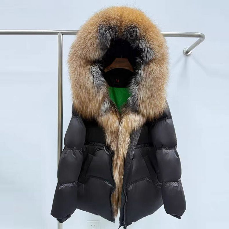 Eleganter Damen Steppmantel in Midi-Länge mit Kunstfell-Details
